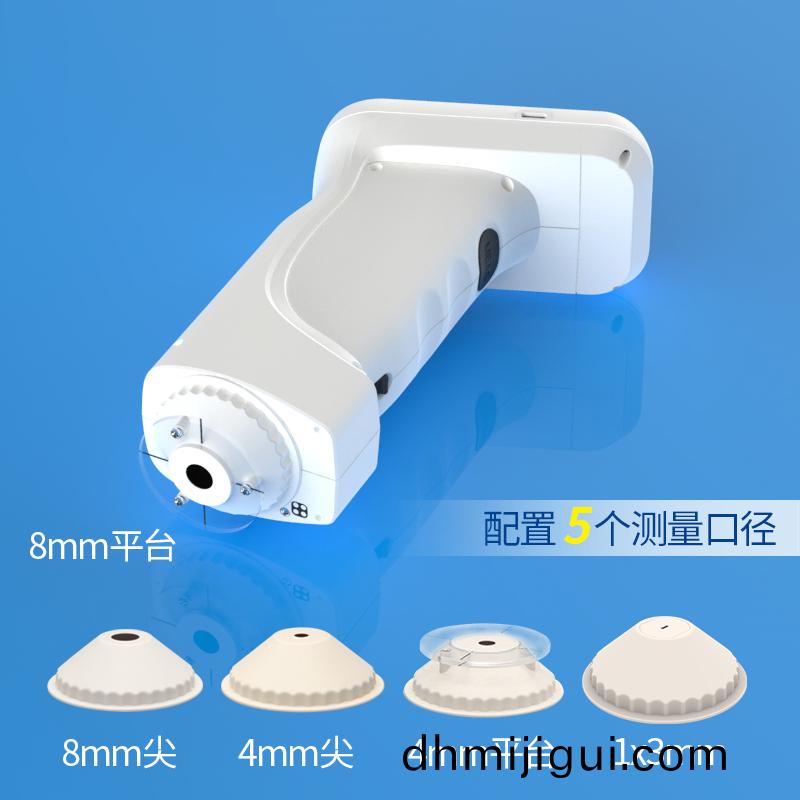 配(pei)備五(wu)箇測量(liang)口(kou)逕(jing)
